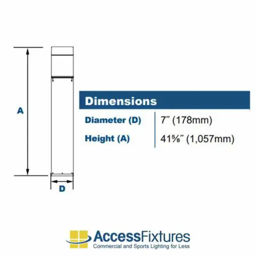 bollard light dimensions