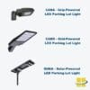 LED Parking Lot Lighting Fixtures: Grid-Powered with Solar Lights